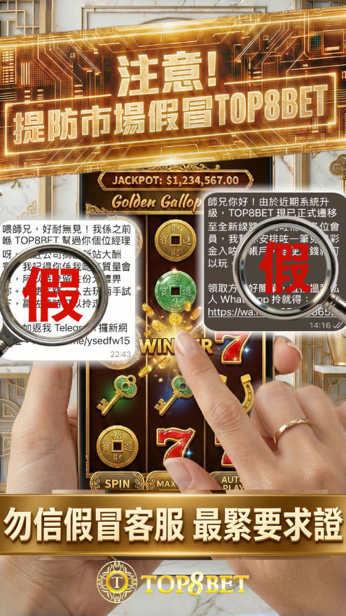 TOP8 官方客服 認準 TOP8BET 網域